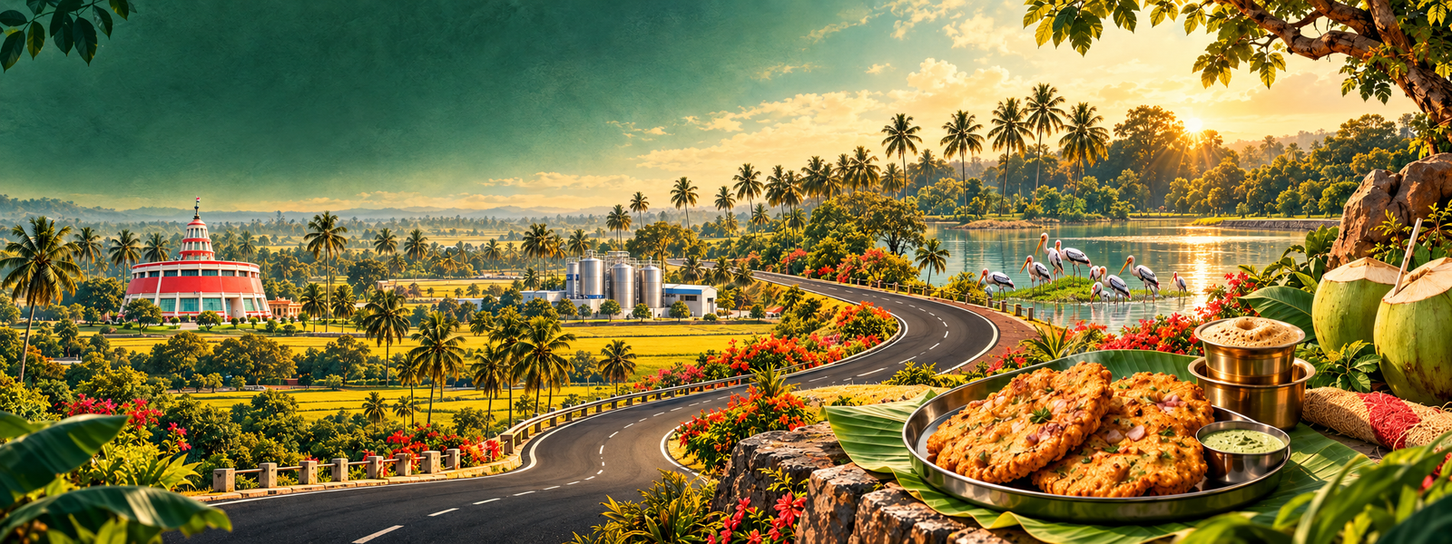 Tender coconuts and Maddur food